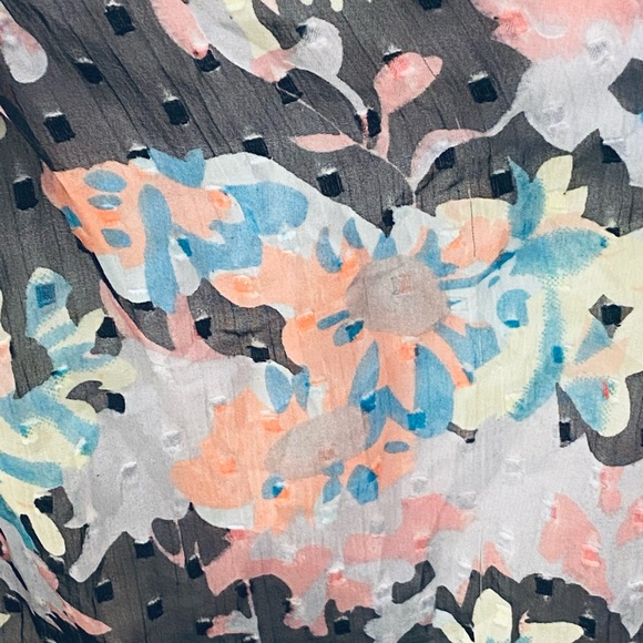 NWOT Black Floral Print Dotted Swiss Infinity Scarf OS - Picture 10 of 10